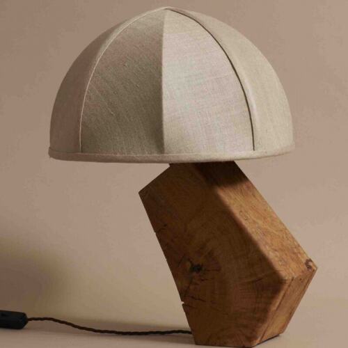 橡树台灯设计师款复古实木台灯卧室书房床头边台灯 - 图1