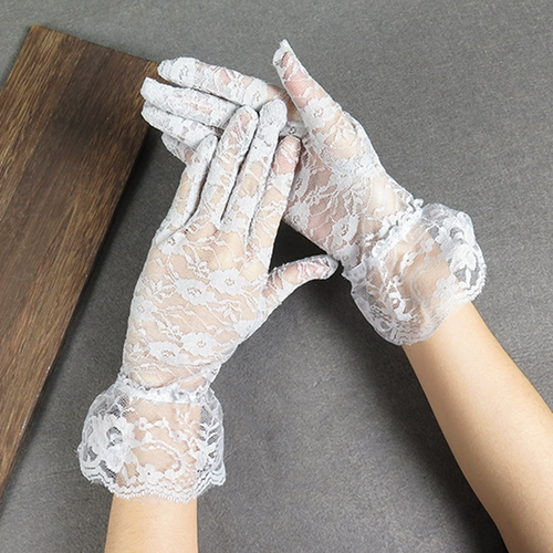 Ципао, прозрачный аксессуар, кружевные перчатки
