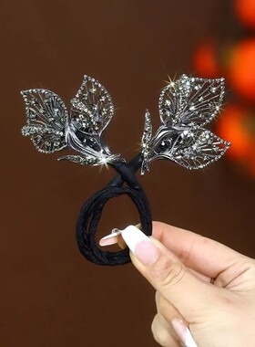 锌合金复古马蹄莲飞叶盘发适合扭扭发量丸子神器发夹发饰