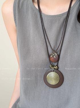 新中式禅意羽毛吊坠项链