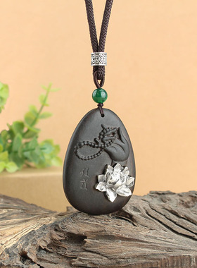 檀木吊坠长款毛衣链男女百搭配饰