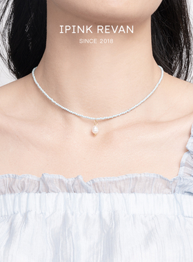 IPINK蓝色轻奢小众锁骨链