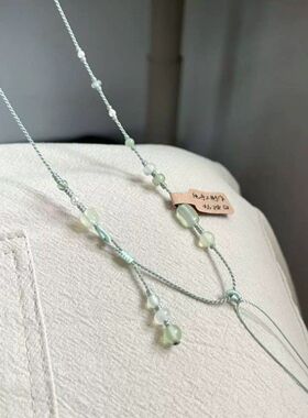 新中式编织平安手工简约编绳项链高档吊坠diy和田玉翡翠挂绳调节
