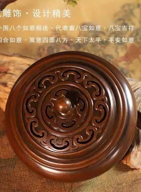 苏工纯铜三足香篆炉家用沉香檀香盘香炉室内茶道香薰炉摆件熏香