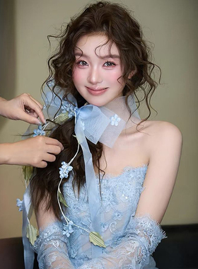 超仙森系蝴蝶结项链新娘结婚