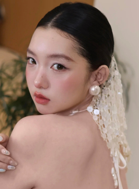 法式复古亮片蕾丝新娘包头帽