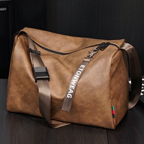 Hong Kong Mens New Large Capacity Single Shoulder Bag Retro Fitness Bag Mens Bag Diagonal Satchel Casual Travel Satchel Bag