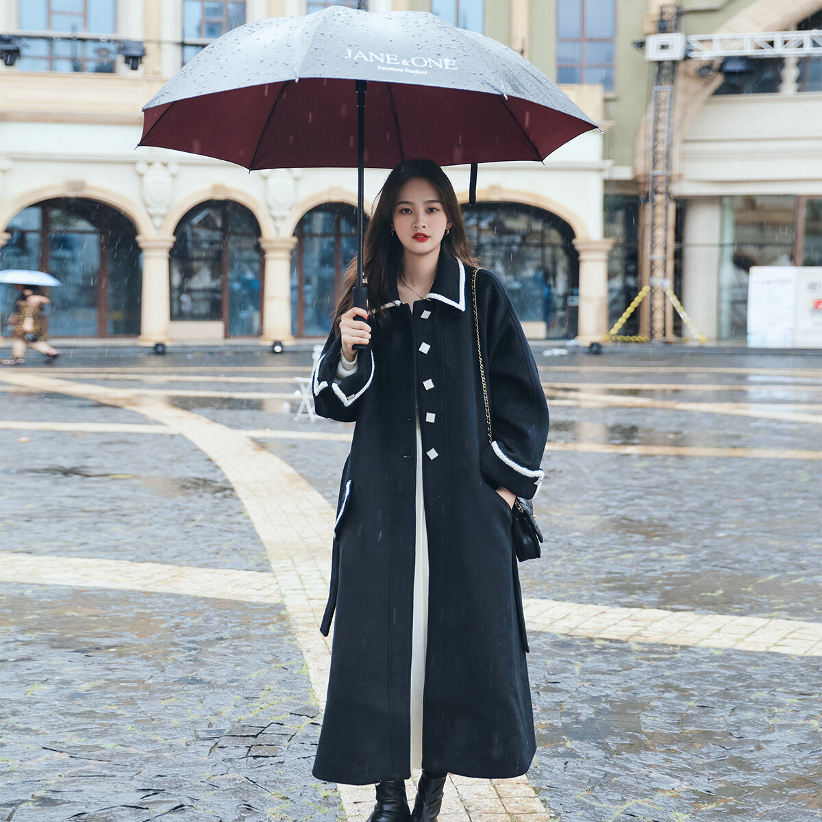 数据好！爆款现货！加厚大衣长款长袖毛呢外套 p175 k248w1951 - 图2