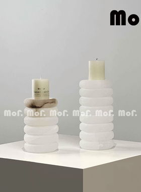 艺术烛台样板房装饰摆设云石摆件