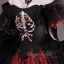 (Screenshot) Bone island rib embroidery Gothic fishbone corset lolita original in Bone island ribs