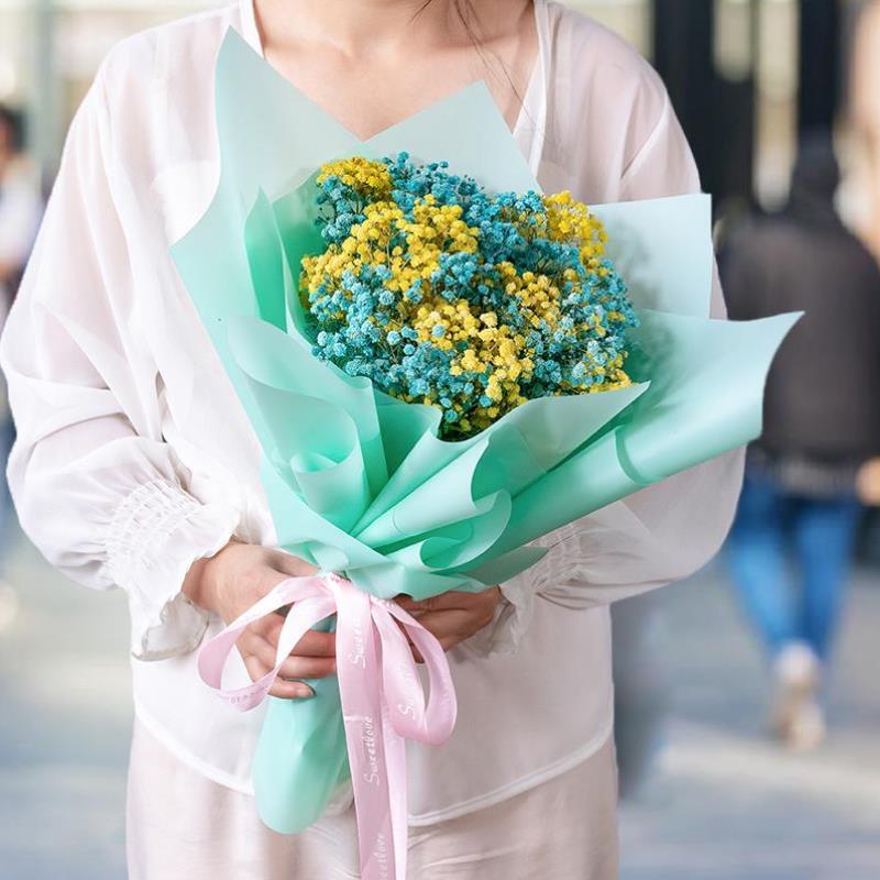 满天星干花花束真l花风干花束礼物送女闺蜜情人节花束圣诞礼物U - 图0