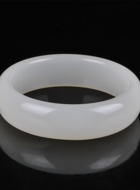 青峰玉器新疆昆仑白玉手镯 和田玉手镯 加宽加厚手镯