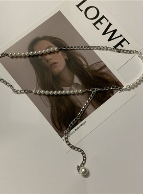 珍珠腰链女法式百搭西装裤汉服