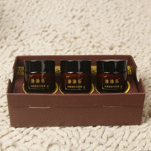 老曾涂涂乐本草膏正品皮肤温和原装家庭一盒三瓶外用膏 - 图1