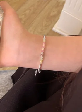 网红甜美不规则手环设计时尚百搭简约小众饰品ins碎银子女手链