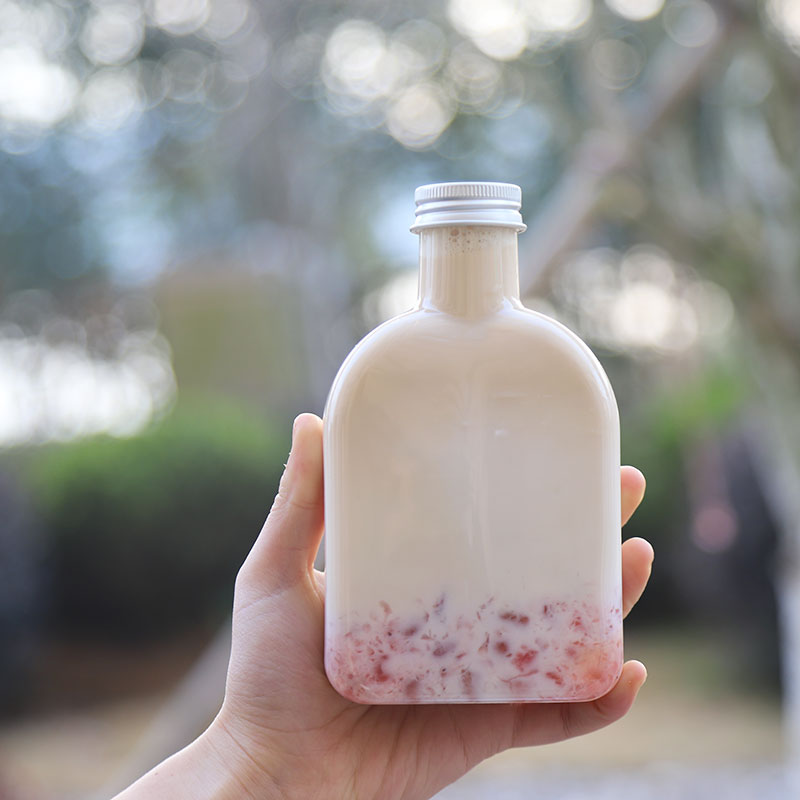 350ml 冷泡茶透明塑料果汁瓶 冷饮食品级一次性包装商用瓶子包邮 - 图0