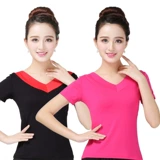 Черная летняя танцующая футболка, спортивная одежда для йоги, короткий рукав, большой размер