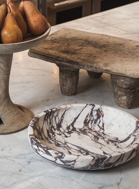 天然大理石收纳托盘轻奢装饰摆件
