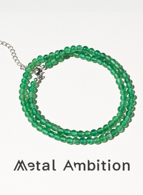 玛瑙纯银串珠女高级感项链