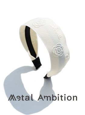 Metal Ambition韩系花朵压印发箍布艺宽边头箍少女高颜值发饰