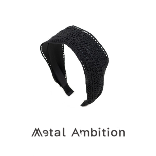 Metal Ambition韩版时尚蕾丝镂空发箍女宽边高级感气质头箍 - 图0