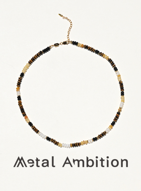 虎眼石纯银串珠女高级感项链