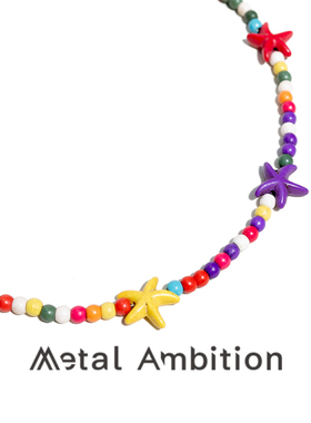 彩色串珠项链女