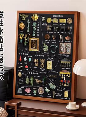 冰箱贴展示板实木框黑板磁吸创意摆件收纳置可擦写照片墙展示架