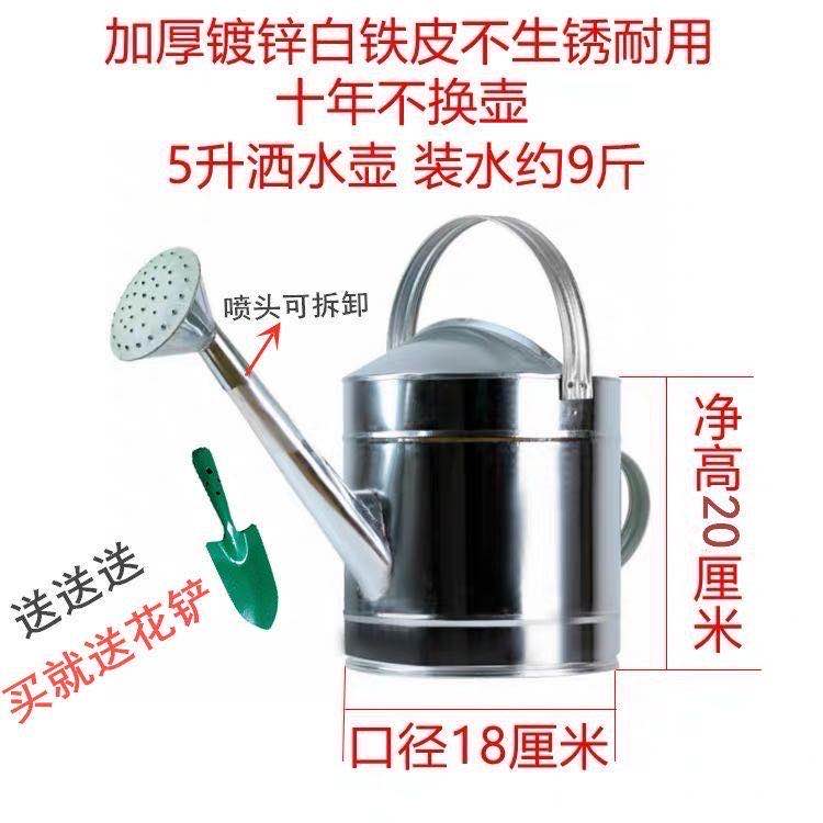 加厚洒水壶不锈铁皮家用浇菜浇花水壶淋花喷壶浇水壶大容量洒水桶-图0