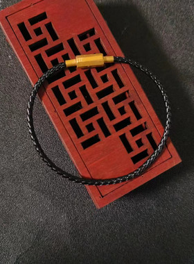 进口牛皮手绳可穿大福3D硬金黄金转运珠本命年红绳铜合金扣手绳YB