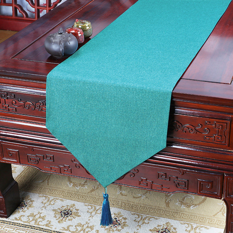 新中式桌旗禅意中国风茶台茶桌餐桌茶几旗电视柜防水床头盖布定制,淘宝优惠券,粉丝福利购,淘宝优惠卷