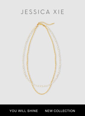 JX I 慵懒精神 高级小众设计感天然小巴洛克珍珠银项链双层叠戴