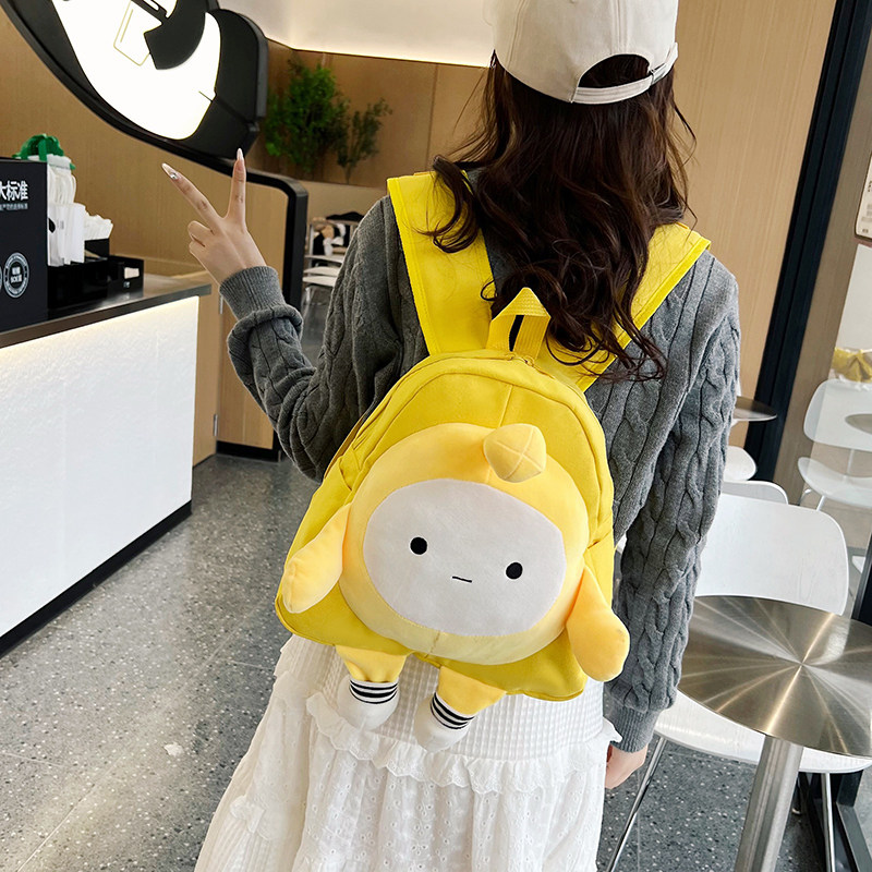 蛋仔派对书包儿童背包女孩外出旅游玩偶包包可爱卡通风帆布双肩包