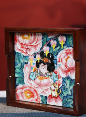 洛阳纯手工摆件瓷板画装饰艺术品