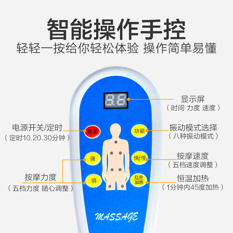 臀部按摩器背部腿部车用家用按摩坐垫屁股加热震动按摩椅垫老年人 - 图1