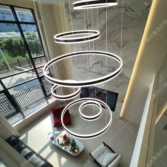 Duplex floor ceiling chandelier designer living room large chandelier