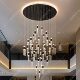 Villa spacious living room large chandelier duplex floor light luxury crystal lamp high-end modern art hollow staircase lamps