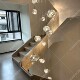 Staircase chandelier, hollow lava lamp, post-modern high-end feel