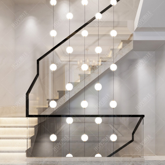 Stairwell chandelier long chandelier modern simple high ceiling