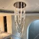 Self-built house luxury stair light duplex floor large chandelier light luxury grand villa empty living room light creative streamer light