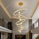 Large chandelier for duplex building, sky-filled starry staircase chandelier