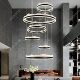 Large hollow staggered chandelier in the duplex building of the villa