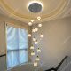 Villa crystal stairwell overhead chandelier large chandelier