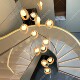 Duplex staircase chandelier log style hollow decorative light