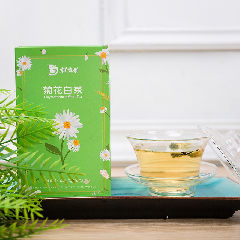 东茶雅韵菊花白茶三角茶包老白茶胎菊组合袋泡茶叶可冷泡20包入-图0