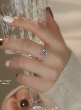 女s925纯银小众百搭指环可调节