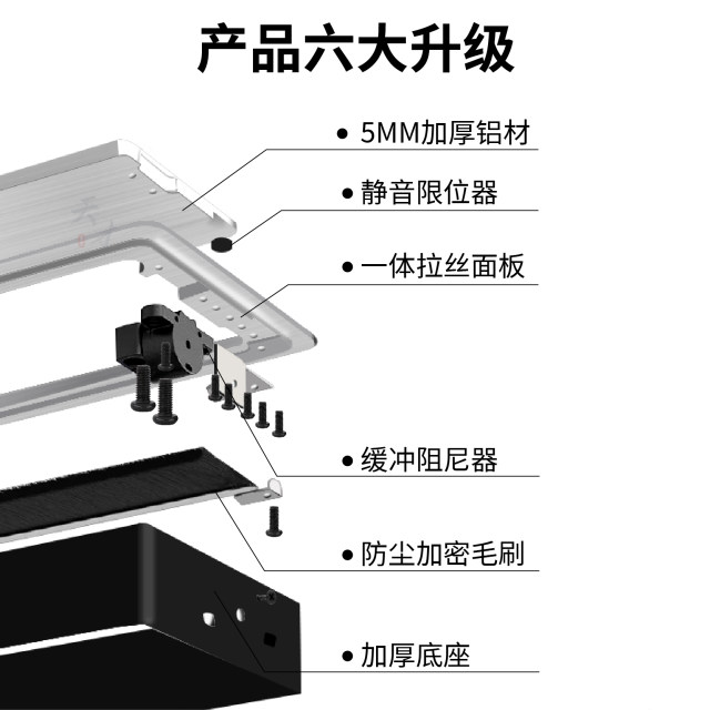 Office wiring box aluminum alloy TV counter top buffer silent computer desk cable hole cover embedded cable cover