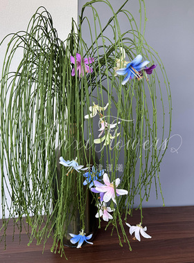 仿真绿植柳叶仿真垂柳柳树枝塑料植物藤条假花壁挂吊顶装饰壁挂