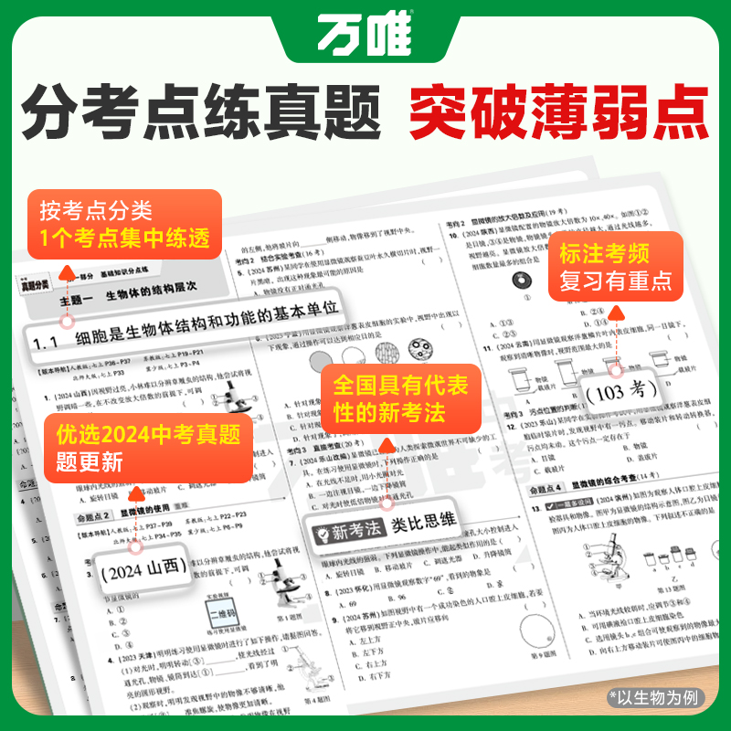 2025版万唯中考真题分类练习题初中生物地理会考初一初二七年级八年级上下册生地会考模拟试卷小四门生地总复习资料书万维教育