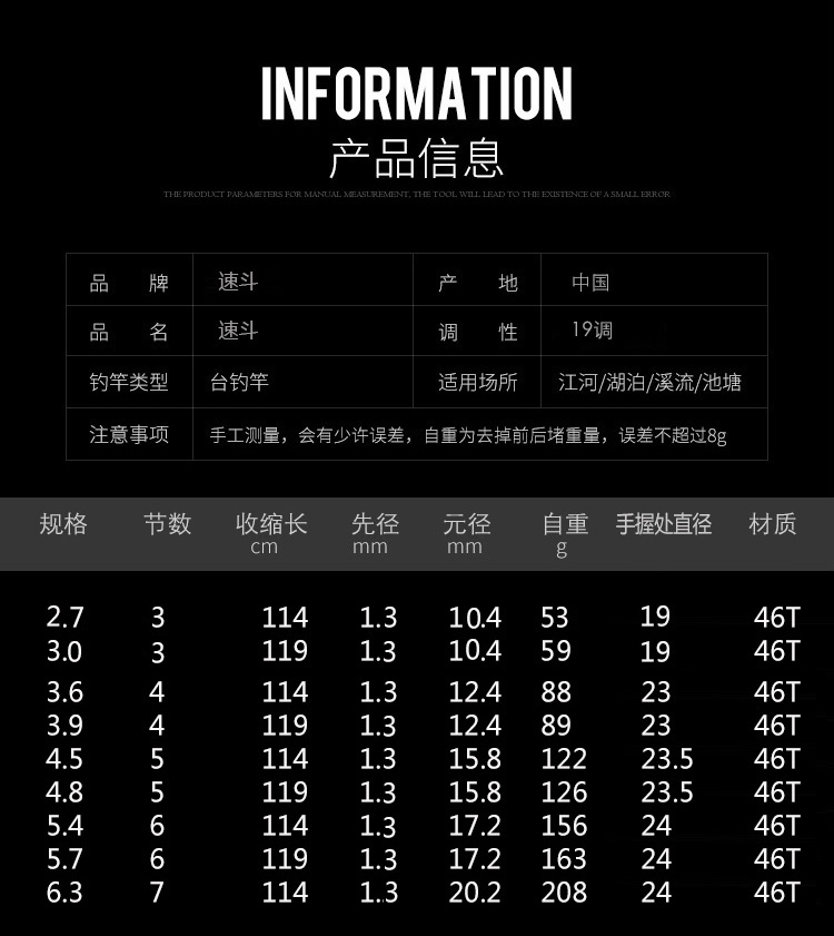 正品清泉速斗6H19调鱼竿超硬超轻战斗竿碳素5h黑坑鲤鱼竿罗非竿 - 图2